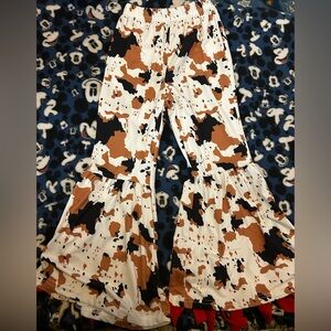 SHEIN Size 110(5years) Cow Print Flared Pants